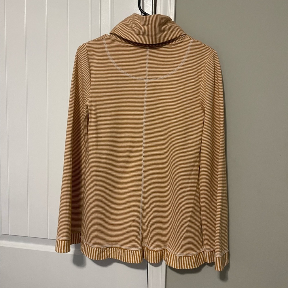Maeve Tai Cowl Neck Stripe Sweater Mustard Size XS Anthropologie - Picture 7 of 8